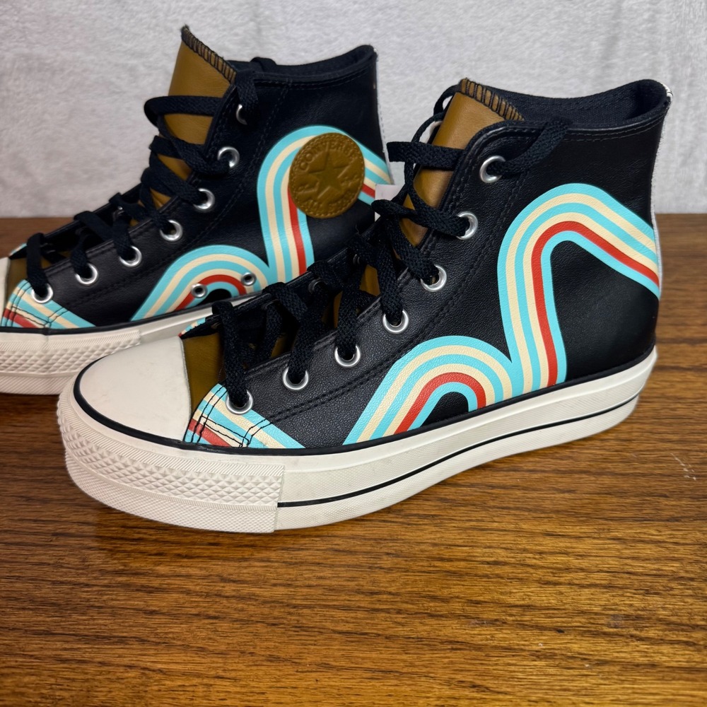 NWT Converse Chuck Taylor All Star Lift Platform High By You Leather W9 M7 Wave - Picture 2 of 13